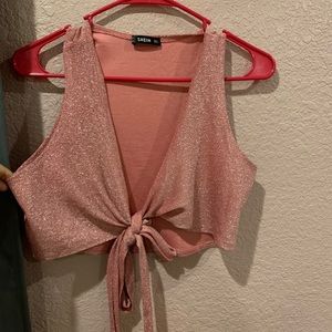 Pink wrap around top